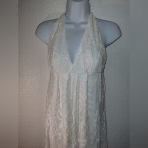 Holly Molly Dress White Lace Halter Faux Wrap Maxi sz 4 Tie Neck